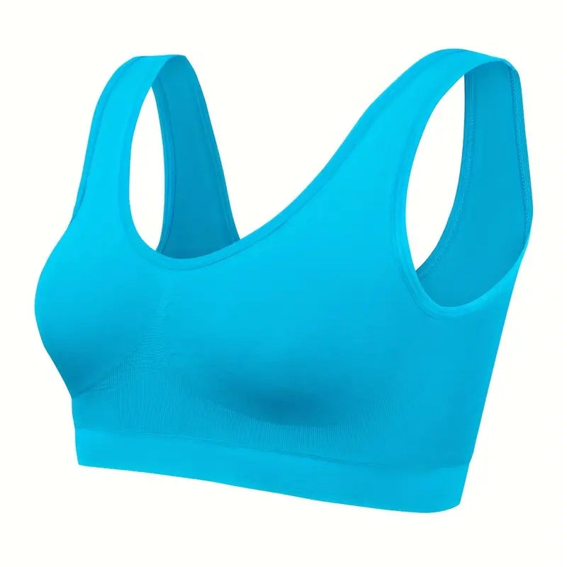 7-Pack: Solid Seamless Bra, Comfy Breathable Sporty Bra for Women's Lingerie & Underwear