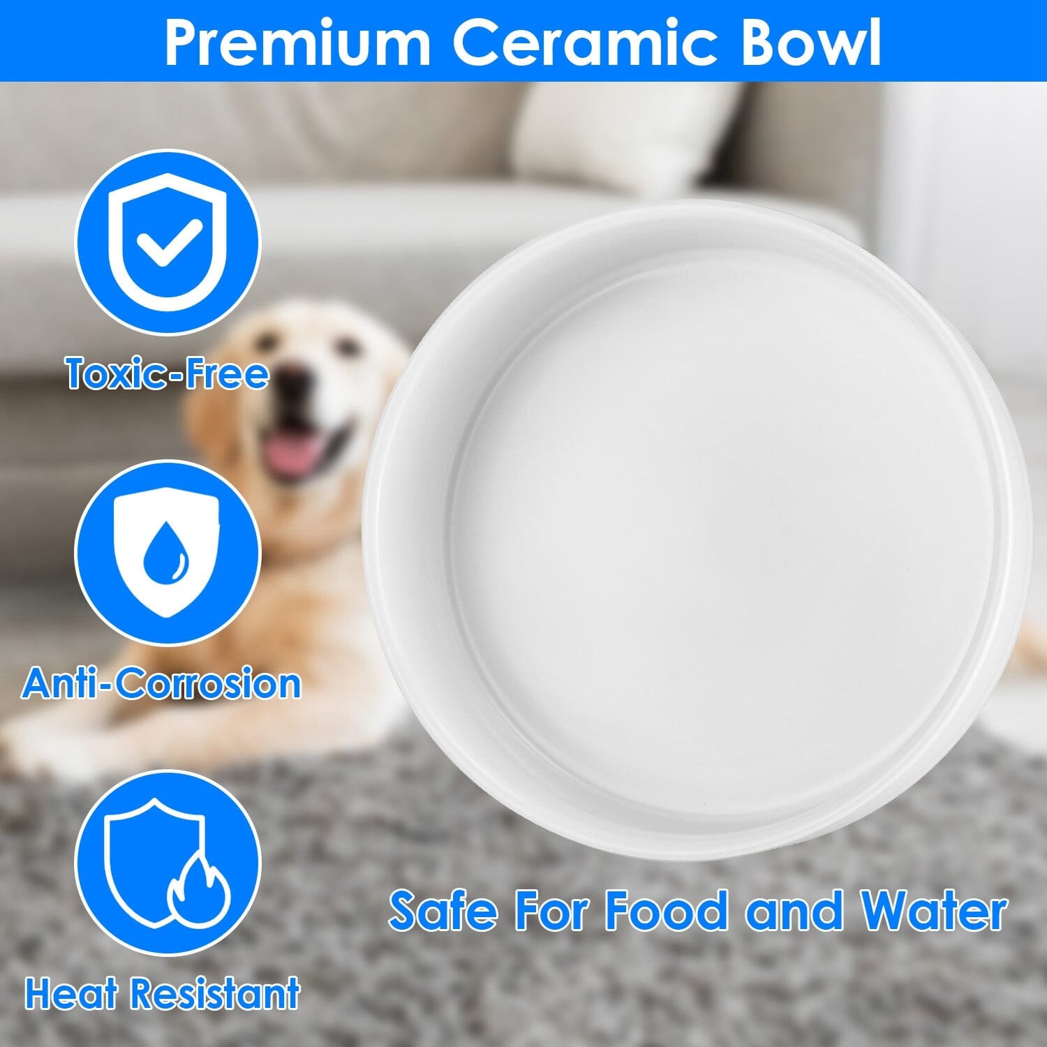 Ceramic Heated Pet Water Bowl Food Warmer Pet Supplies - DailySale