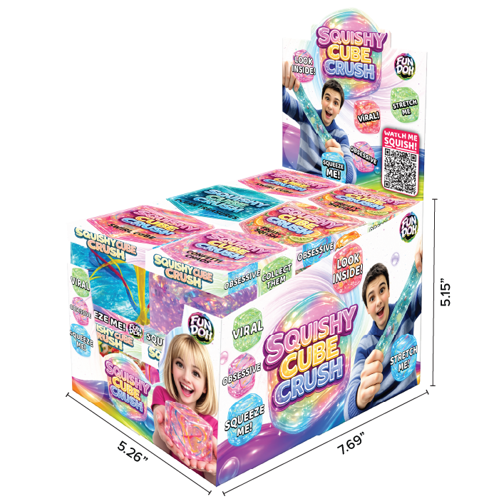 Fun Doh Squishy Charm Cube Sensory Fidget Toy – Assorted Styles