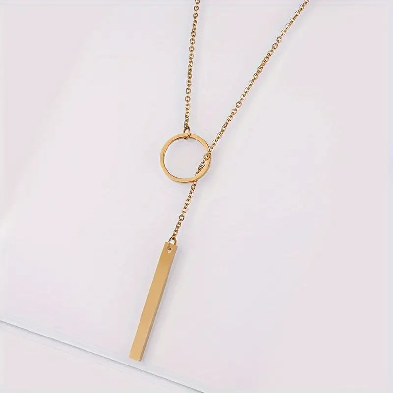 Chic Ethnic-Inspired Alloy Circle & Rod Pendant Necklace Necklaces - DailySale