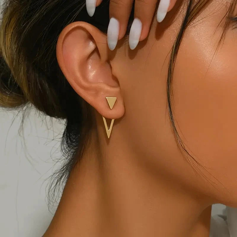 Chic Minimalist Triangle Design Earrings Earrings Gold - DailySale