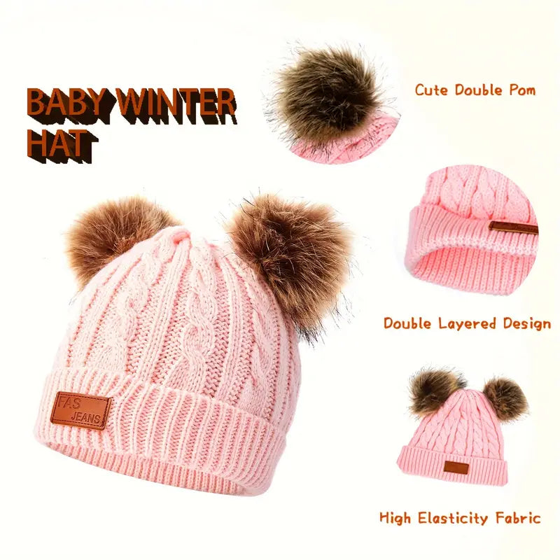 Children's Winter Knitted Wool Lining Warm Hat, Scarf, Glove Set For 2-5 Year Old Boys And Girls Kids' Clothing - DailySale