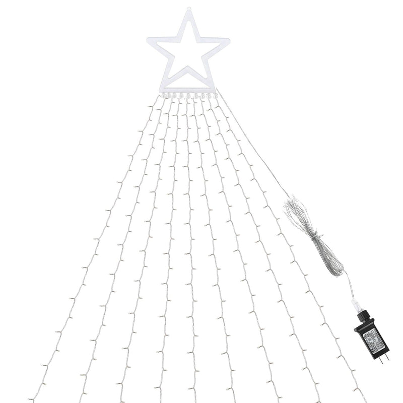Christmas Hanging Waterfall String Light with Topper Star String & Fairy Lights - DailySale