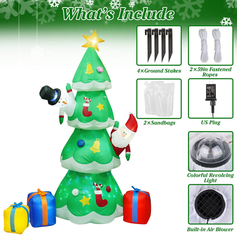 Christmas Tree Inflatable Decoration with LED Light Built-in Air Blower Holiday Decor & Apparel - DailySale