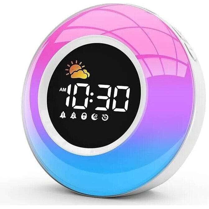 Color Changing Alarm Clock Night Light Sleep Sound Machine Household Appliances - DailySale