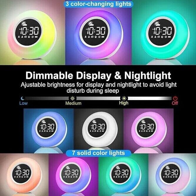 Color Changing Alarm Clock Night Light Sleep Sound Machine Household Appliances - DailySale