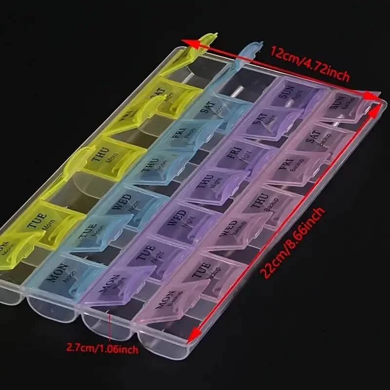 Colorful 28-Compartment Pill Organizer - Portable, Large Capacity Health Care Box Wellness - DailySale