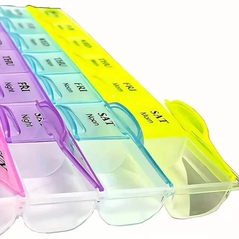 Colorful 28-Compartment Pill Organizer - Portable, Large Capacity Health Care Box Wellness - DailySale
