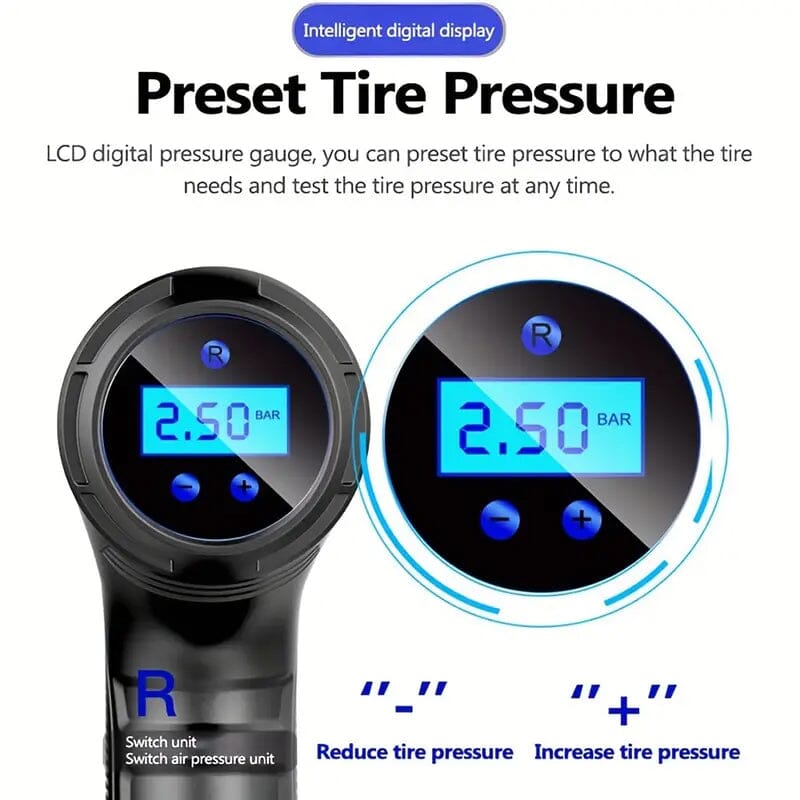 Compact Lightweight Rechargeable Air Pump, Compressors & Inflators with Lithium-Ion Battery Automotive - DailySale