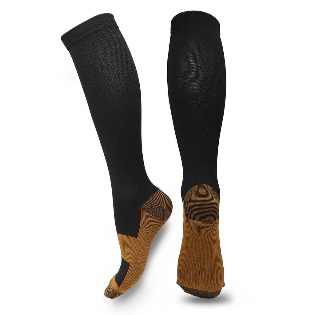 Copper Compression Socks 20-30mmHg Graduated Support L/XL for Men and Women Wellness 1-Pair - DailySale