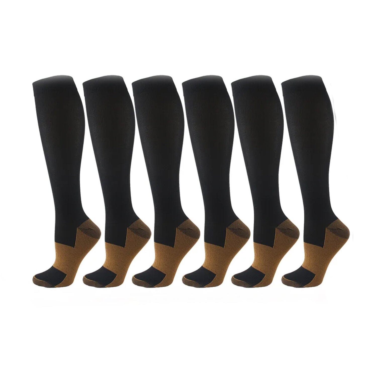 Copper Compression Socks 20-30mmHg Graduated Support L/XL for Men and Women Wellness 3-Pairs - DailySale