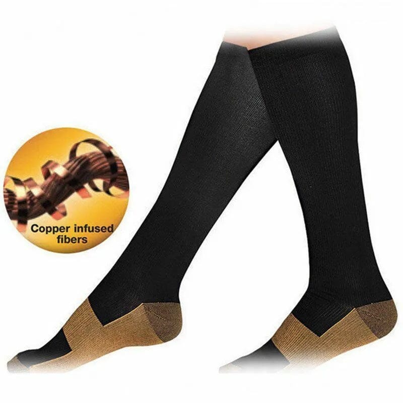 Copper Compression Socks 20-30mmHg Graduated Support L/XL for Men and Women Wellness - DailySale