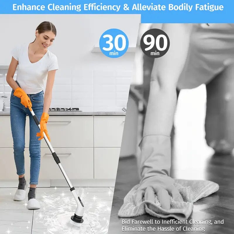 Cordless Electric Dual Adjustable Speed Spin Scrubber Household Appliances - DailySale