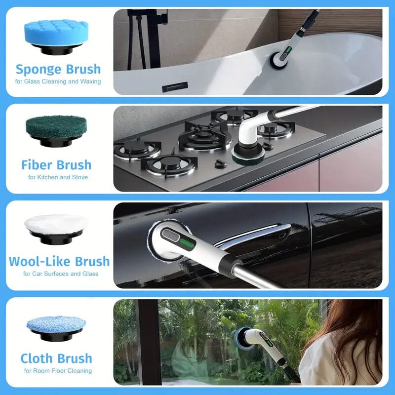 Cordless Electric Dual Adjustable Speed Spin Scrubber Household Appliances - DailySale