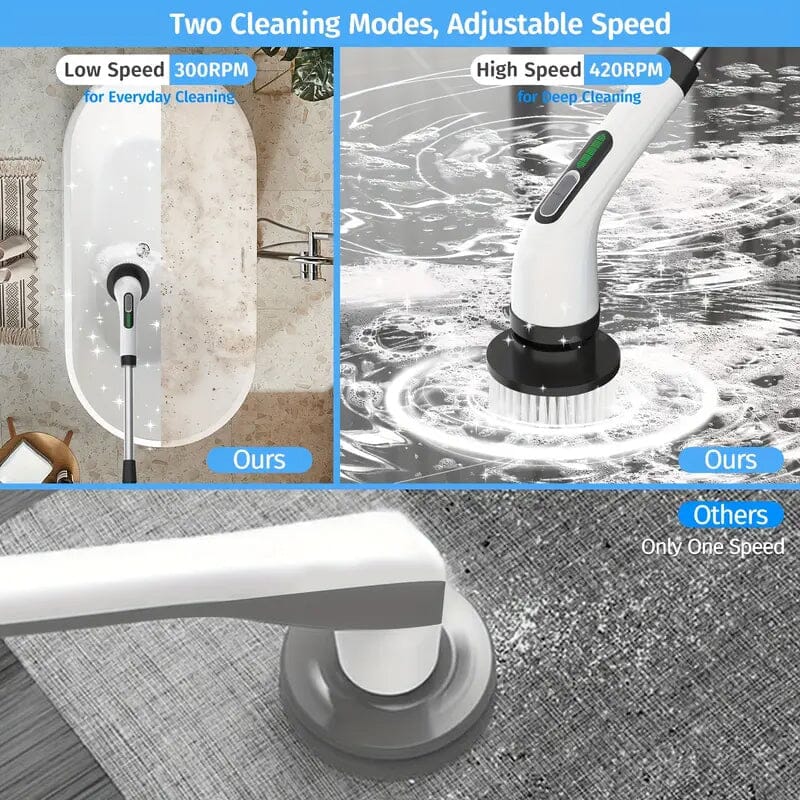 Cordless Electric Dual Adjustable Speed Spin Scrubber Household Appliances - DailySale