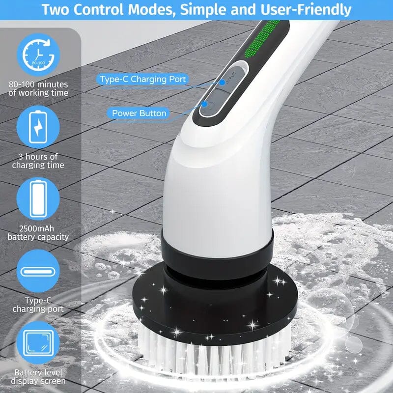 Cordless Electric Dual Adjustable Speed Spin Scrubber Household Appliances - DailySale