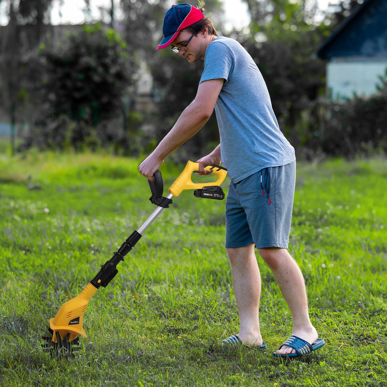 Cordless Electric Garden Tiller Cultivator With 20V Rechargeable Battery Garden & Patio - DailySale