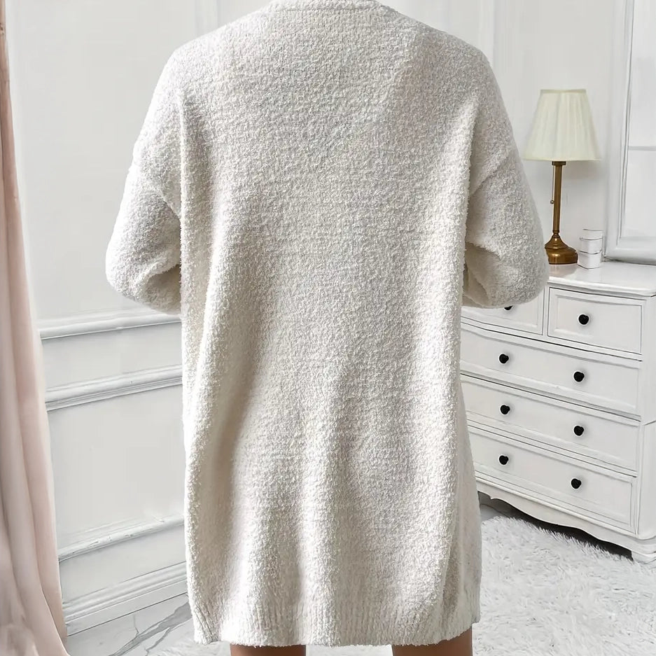 Cozy Women's Fleece Lounge Set - Ultra-Soft, Long Sleeve Cardigan, V Neck Tank Top, and Shorts Women's Loungewear - DailySale