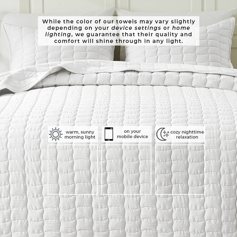 Gauze-Inspired Texture Quilt Set - Wave Stitch Collection