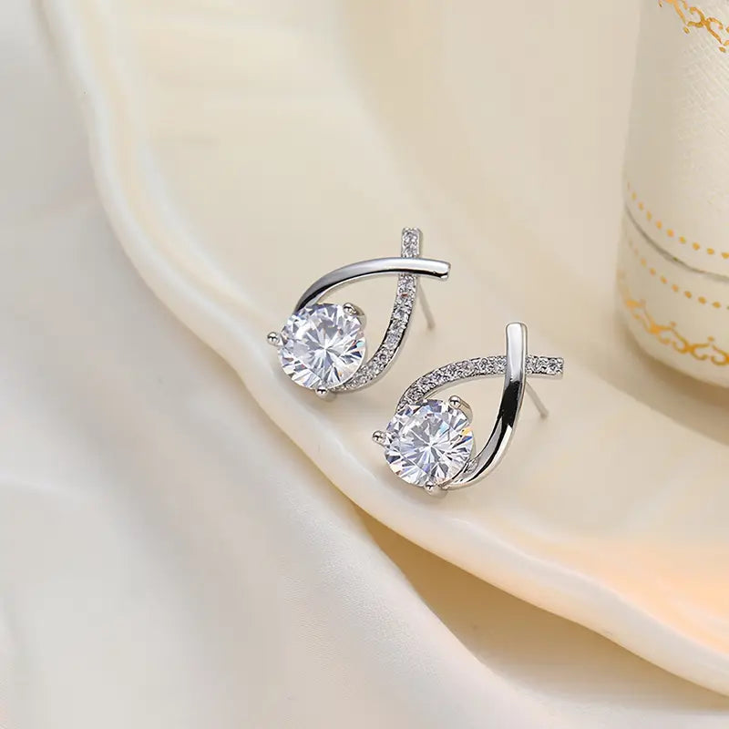 Creatively Designed Cross Earrings With Sparkling Zirconia for Women Earrings - DailySale