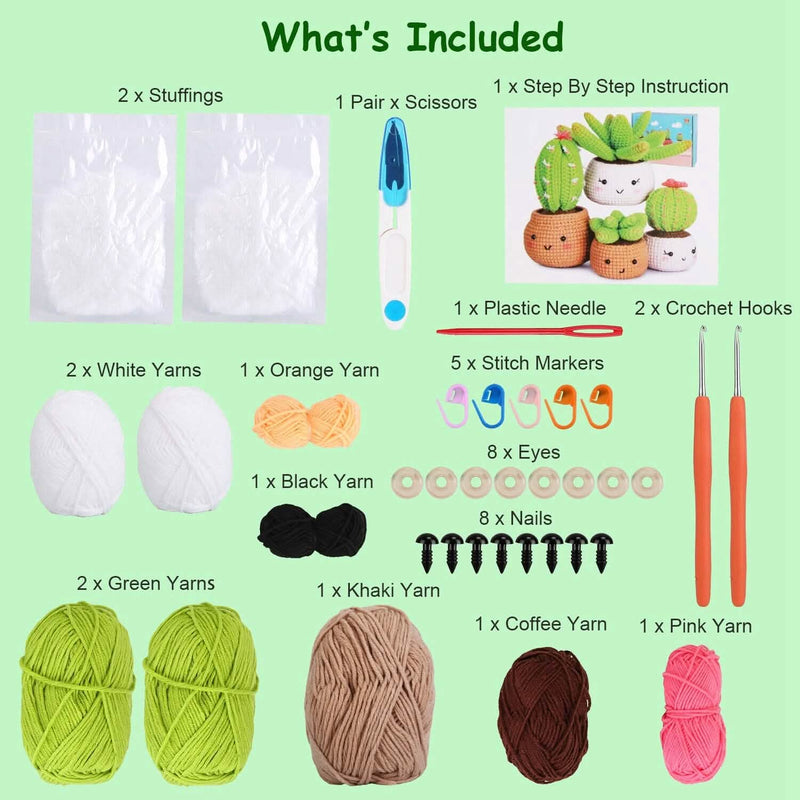 Crochet Kit for Beginners DIY Knitting Supplies Arts & Crafts - DailySale