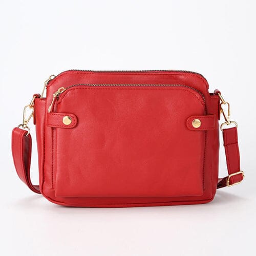 Crossbody Leather Shoulder Bag and Clutch Bags & Travel Red - DailySale
