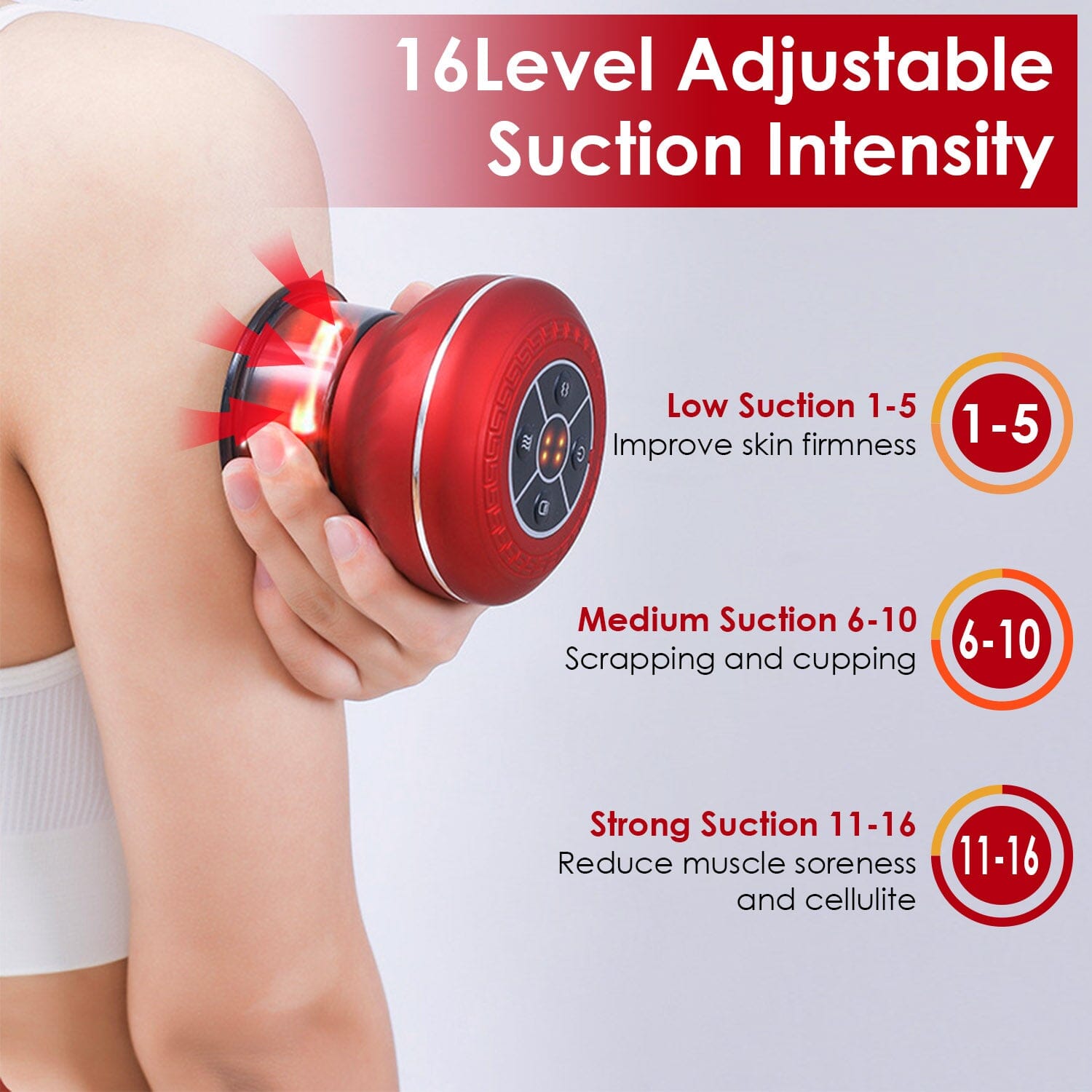 Cuppin Therapy Massager with Red Light Heat Therapy 16 Level Temperature Wellness - DailySale