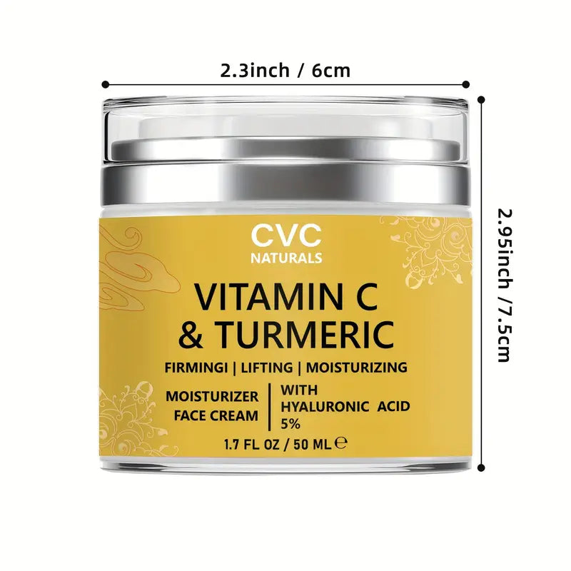 CVC Naturals Turmeric-Collagen Cream - Deeply Hydrating and Nourishing, Rich in Vitamins for Healthy Glowing Skin, Reveals Radiant and Youthful Complexion, Infused with Soothing Aloe Vera, Boosts Hydration with Hyaluronic Acid Beauty & Personal Care - DailySale