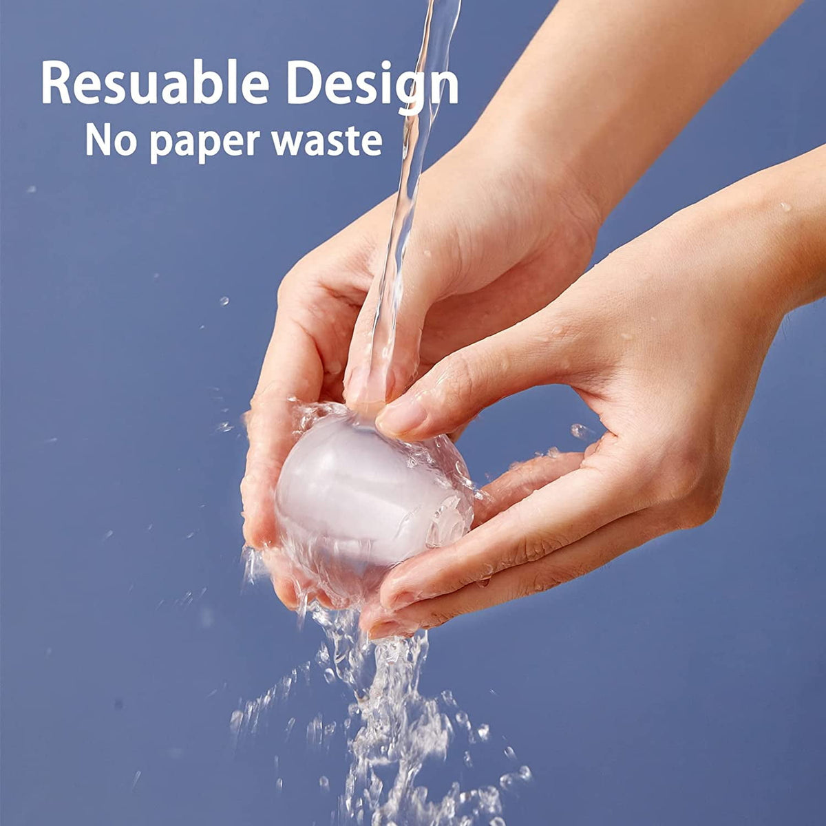 Lint roller rinsing clean under running water, no paper waste