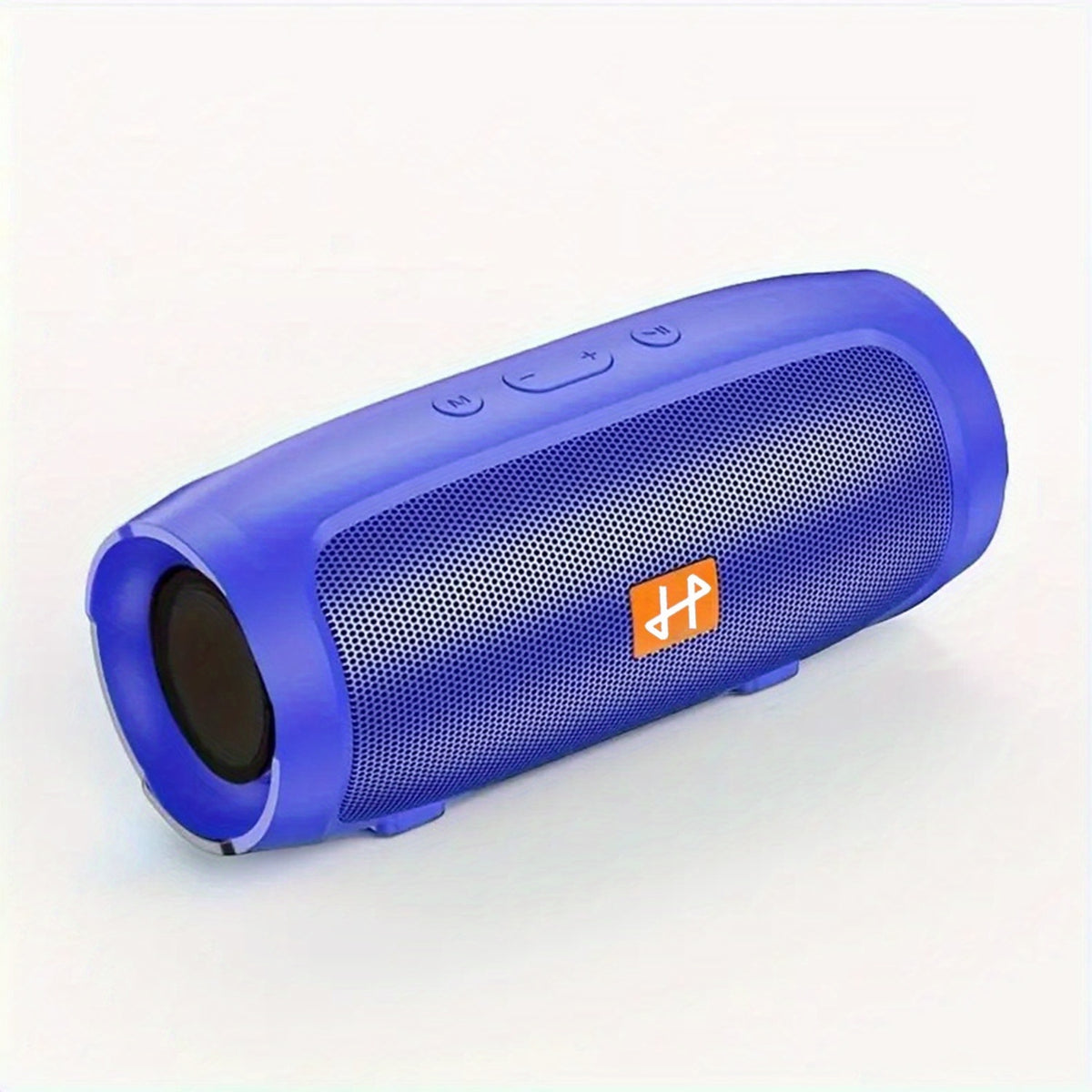 Blue speaker on a plain background