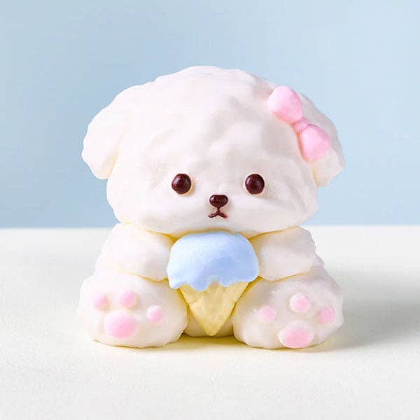 SqueezeSquad Taba Deluxe Squishy Dog with Ice Cream | Premium Silicone Fidget Toy