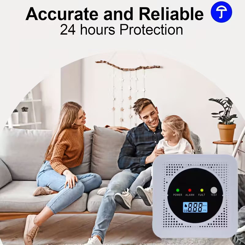 Dual Sensor Smoke & Carbon Monoxide Detector Alarm with LCD Display