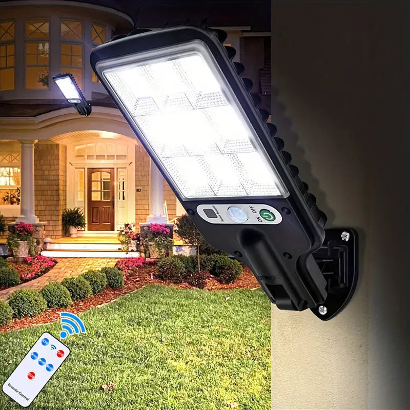 2-Pack: Solar Outdoor Security Street Lighting, 3 Modes With Wireless Motion Sensing and Remote Control