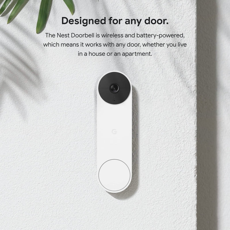 Google Nest Doorbell (Battery) Video Doorbell Camera - Snow (Refurbished)
