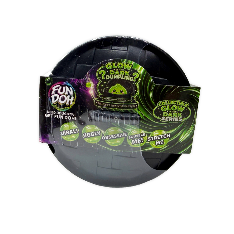 Fun Doh Collectible Glow-in-the-Dark Mystery Dumpling Squishy – Black Capsule