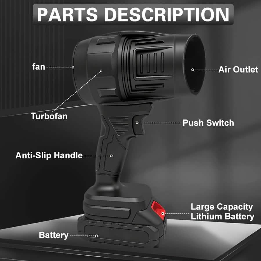 Turbo Jet Handheld Cordless Blower for Leaves, Dust & Car Drying