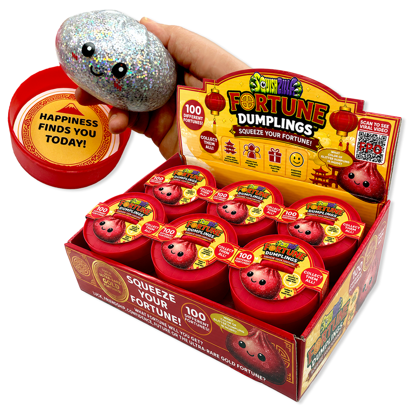 SquishZilla Mystery Fortune Dumpling Squishy | Fortune Message Sensory Fidget Toy