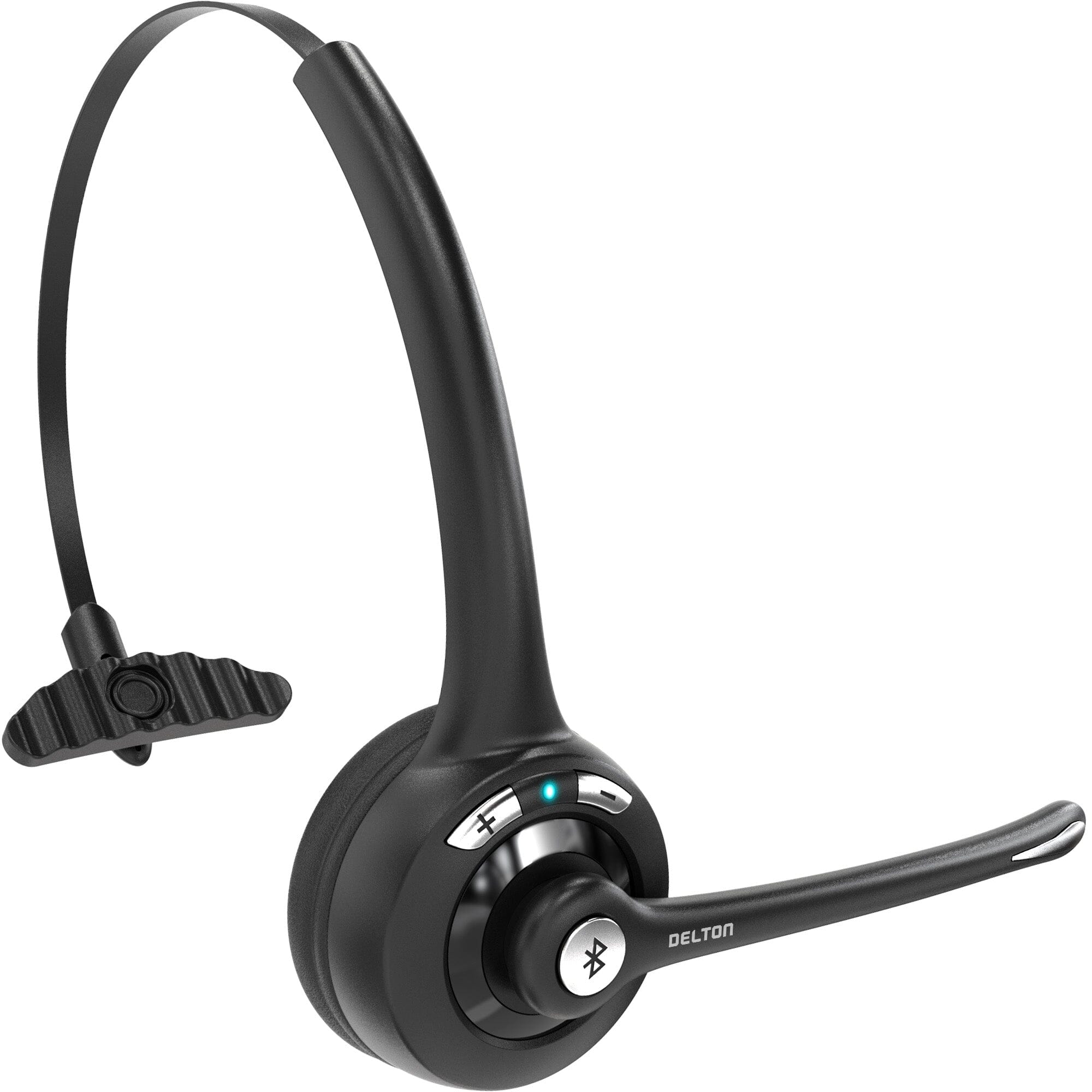 Delton 10X Bluetooth Computer Headset, Over the Head Single Ear Wireless Headset Headphones - DailySale