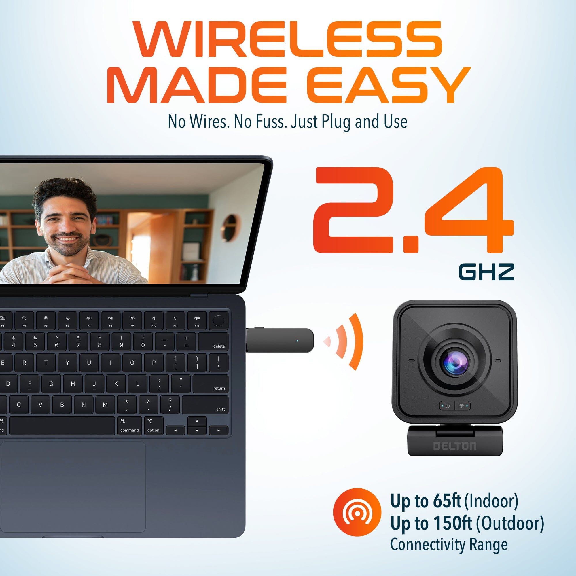 Delton C50 1080p Wireless Webcam with Microphone Computer Accessories - DailySale