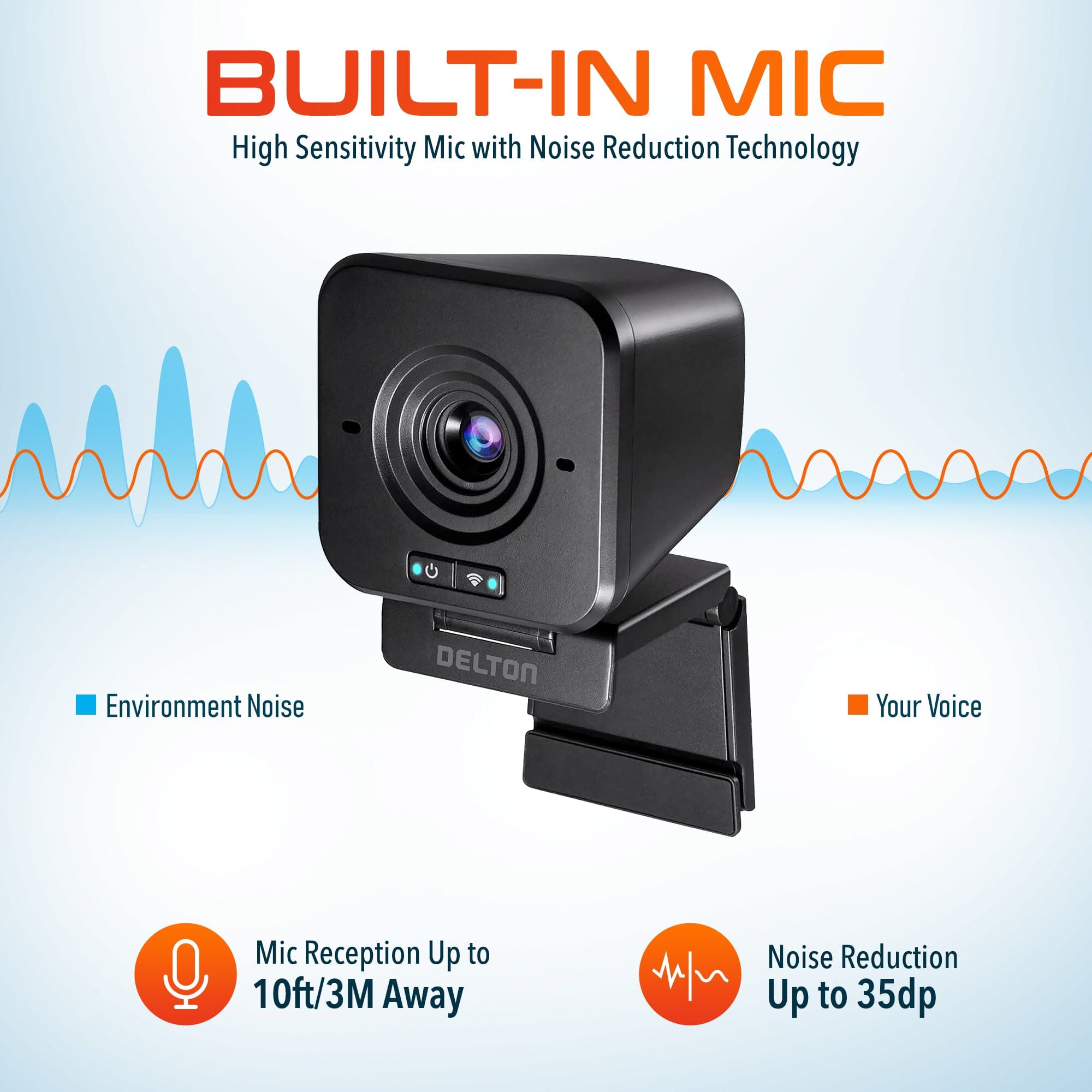 Delton C50 1080p Wireless Webcam with Microphone Computer Accessories - DailySale