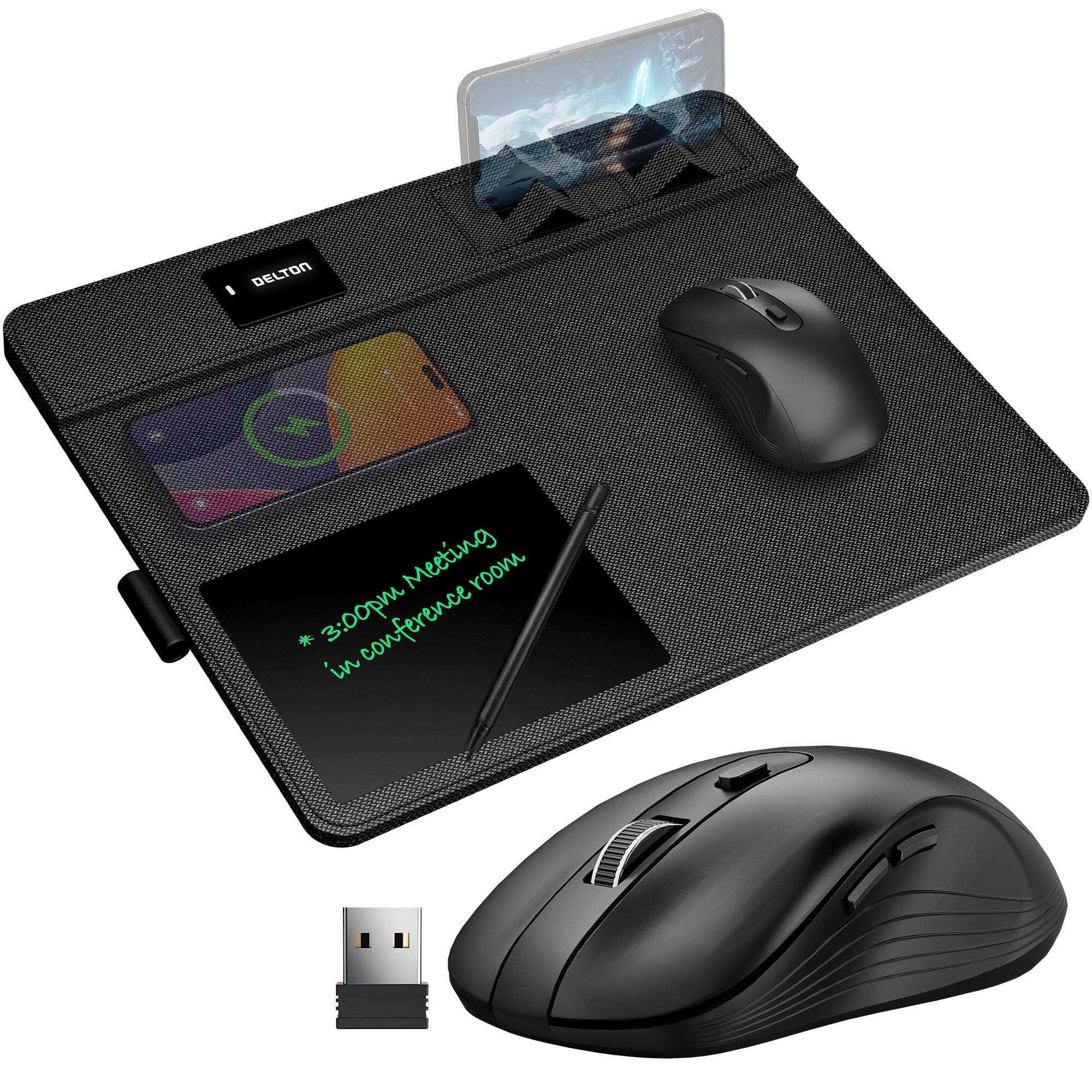 Delton D101and S8 Optical Wireless Mouse and Non-Skid Mouse Pads Wireless Charging for Qi-Enabled Devices Computer Accessories - DailySale