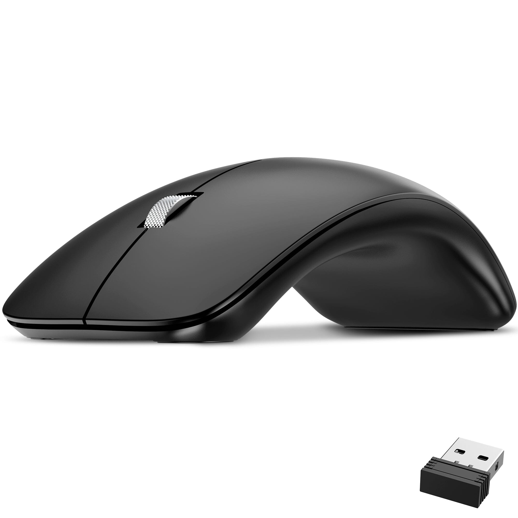 Delton S10 Curved Wireless Computer Mouse, USB Mouse, Battery Operated Computer Accessories - DailySale