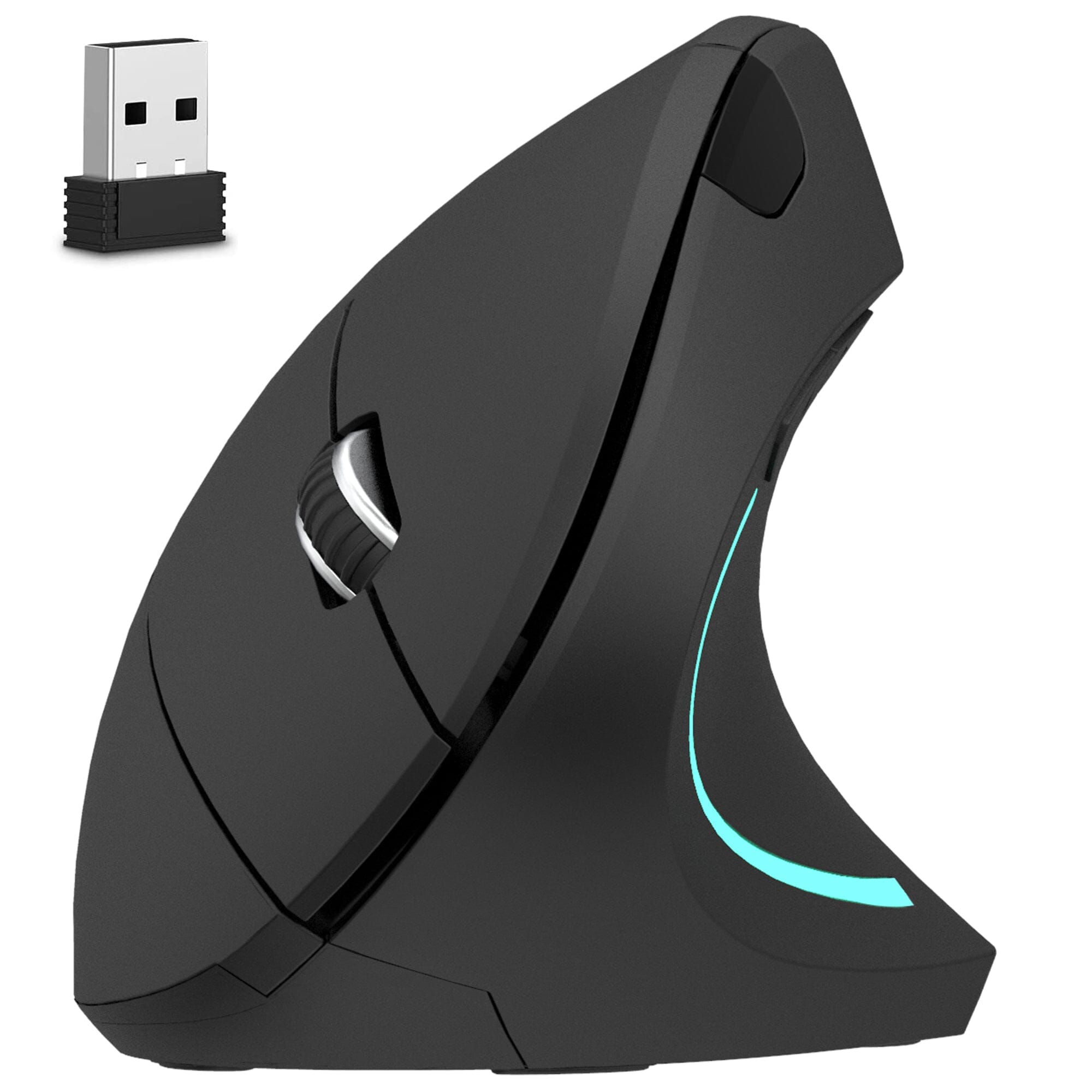 Delton S12 Ergonomic Vertical Wireless Mouse 2.4GHz USB Dongle Battery Operated Computer Accessories - DailySale