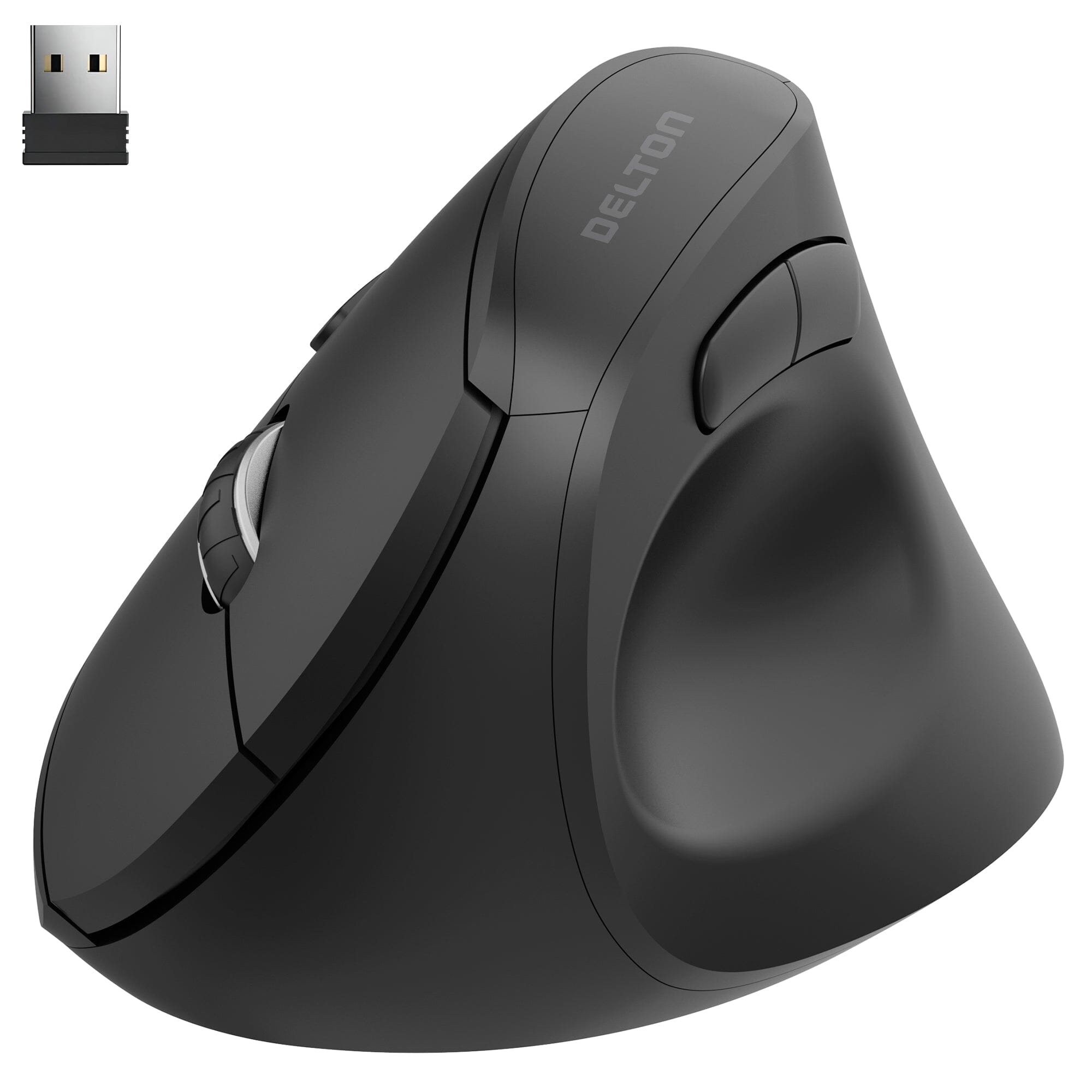 Delton S12Pro Ergonomic Wireless Mouse Vertical Computer Mouse Wireless with Auto Pair USB Dongle Computer Accessories - DailySale