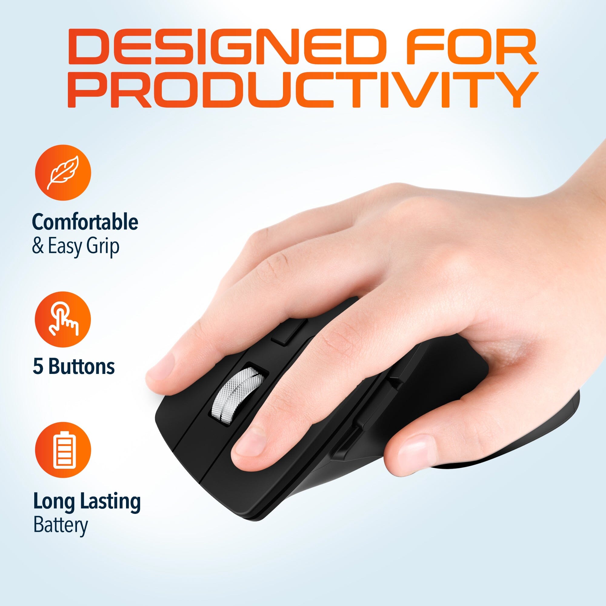 Delton S18 2.4G Ergonomic Wireless Mouse Computer Accessories - DailySale