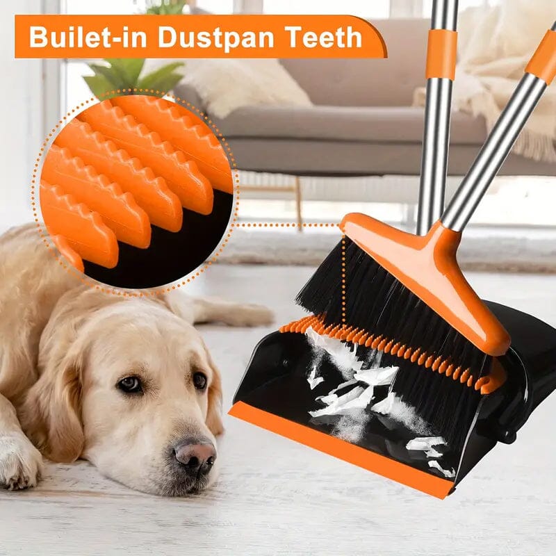 Deluxe Stand Up Broom and Dustpan Set Household Appliances - DailySale