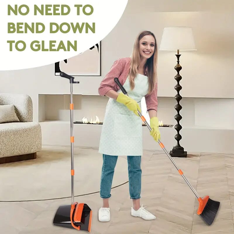 Deluxe Stand Up Broom and Dustpan Set Household Appliances - DailySale