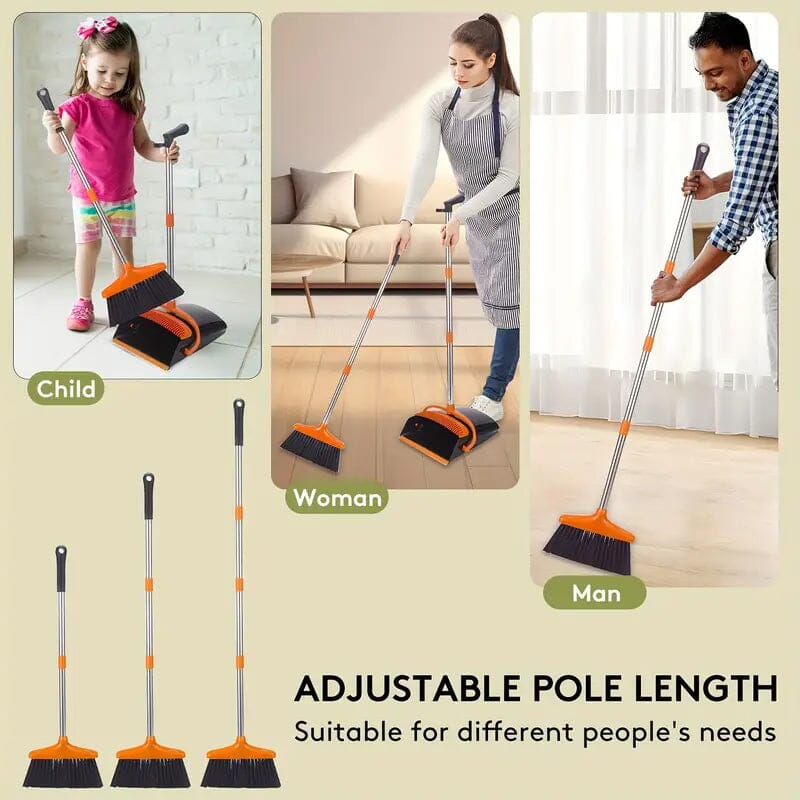 Deluxe Stand Up Broom and Dustpan Set Household Appliances - DailySale