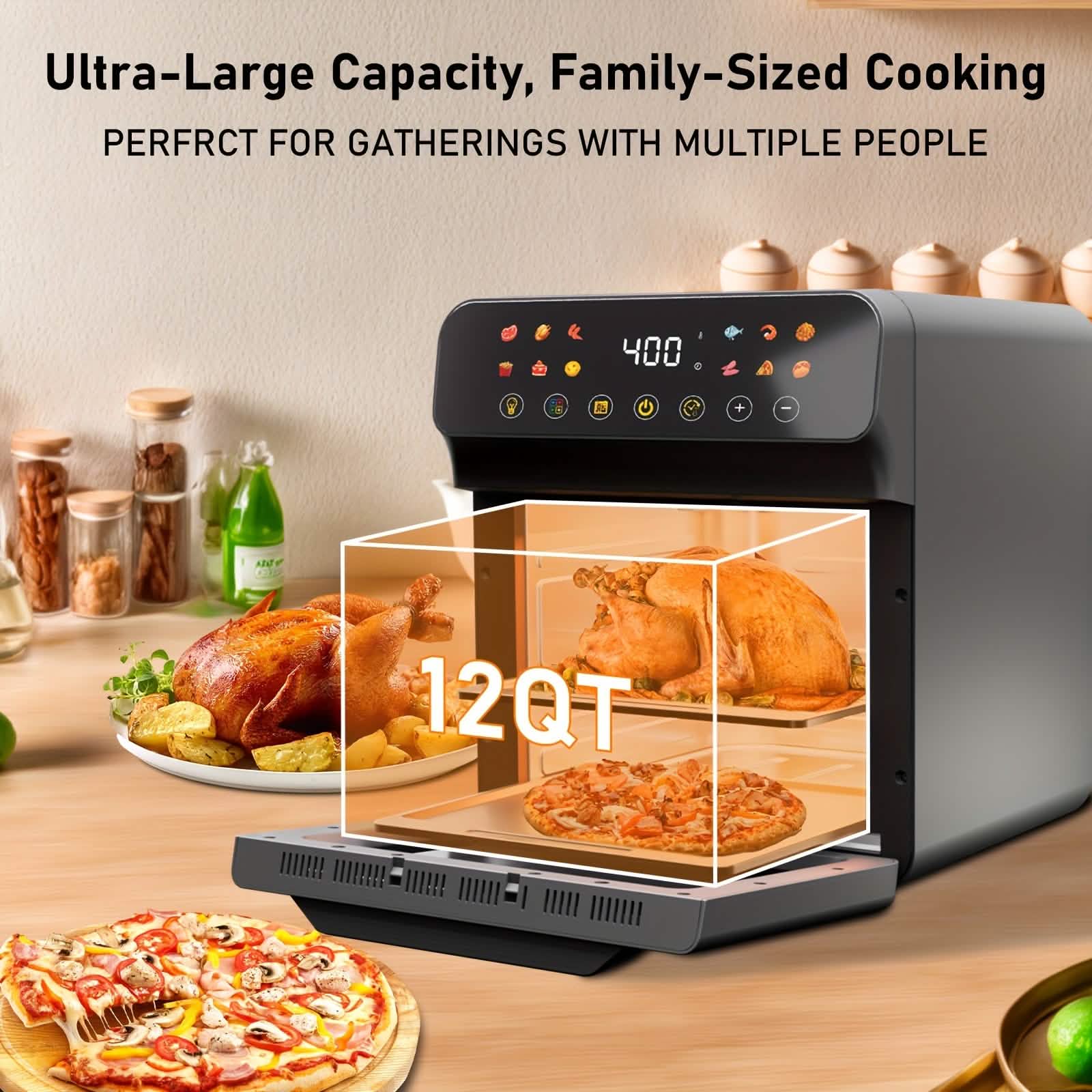 Bluebow 12QT 12-in-1 Smart Air Fryer Oven