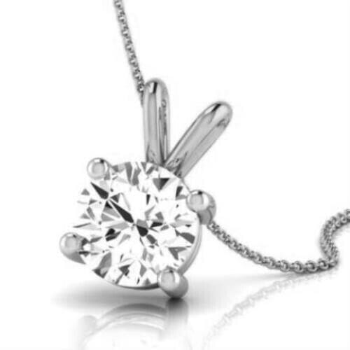 Diamond Engagement Pendant VS1 E Round 1.50 Ct Lab Created IGI Certified Special Necklaces - DailySale